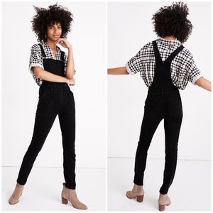 Madewell Petite Skinny Overalls Dark Lunar Wash